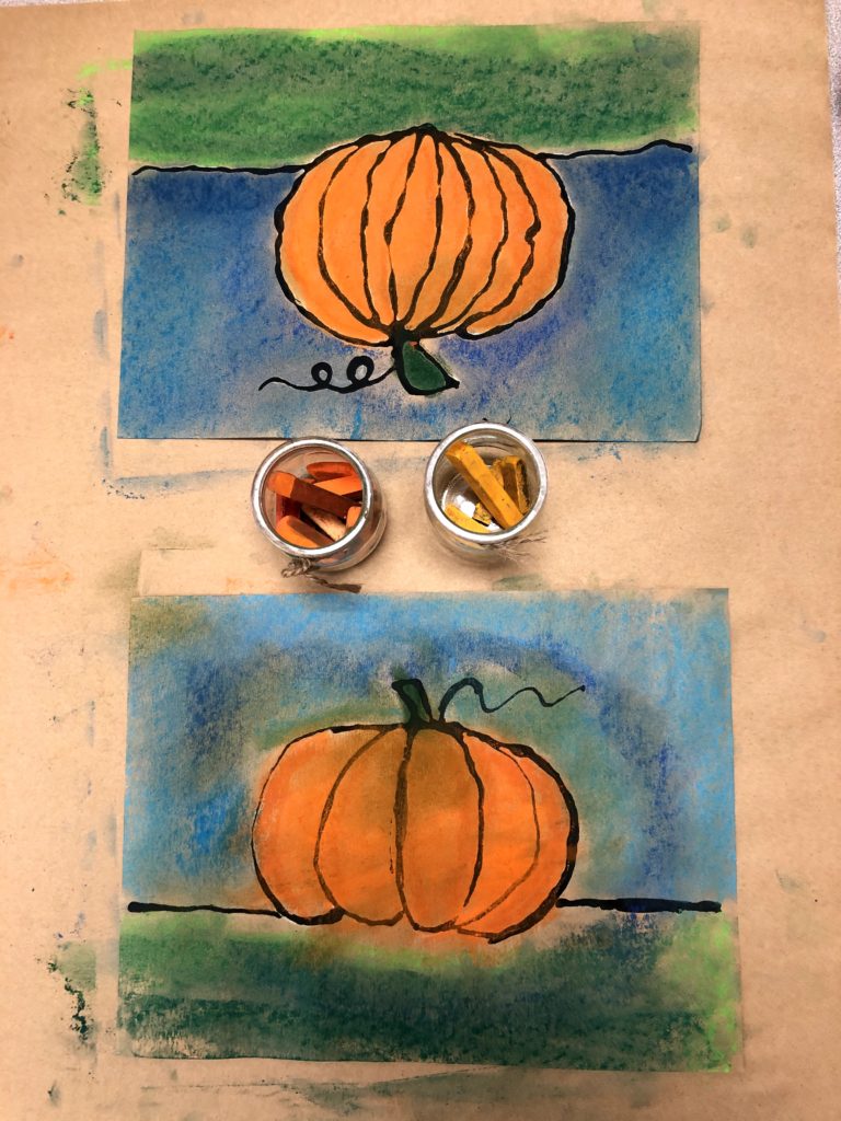 Art pastel pumpkin